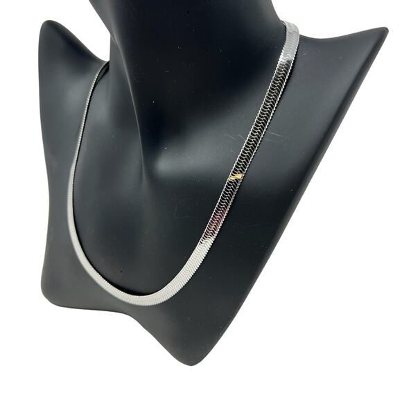 Jennifer Zeuner Jewelry Herringbone Necklace Silver IP Plating Brass Classic NEW - Picture 3 of 9